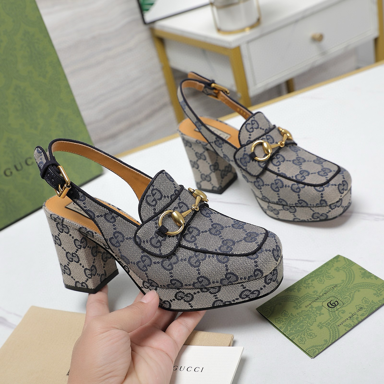 구찌 8.5cm 여자 신발 구두